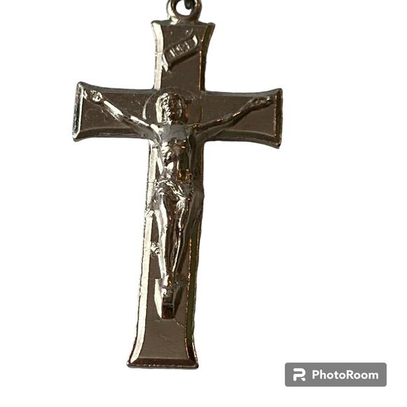 Green Glass Bead Holy Rosary 32" Prayer Crucifix Colorful Christian Religious - Picture 3 of 10